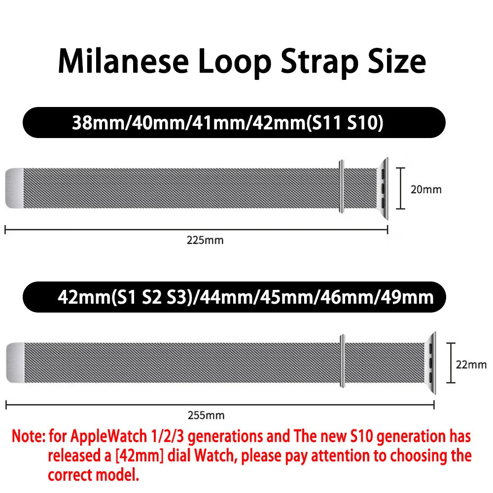 Milanese Loop Strap For Apple watch Band 46mm 44mm 45mm 42mm 40mm 41mm Correa Bracelet iWatch Series 11 10 9 8 SE 7 6 5 Ultra 2