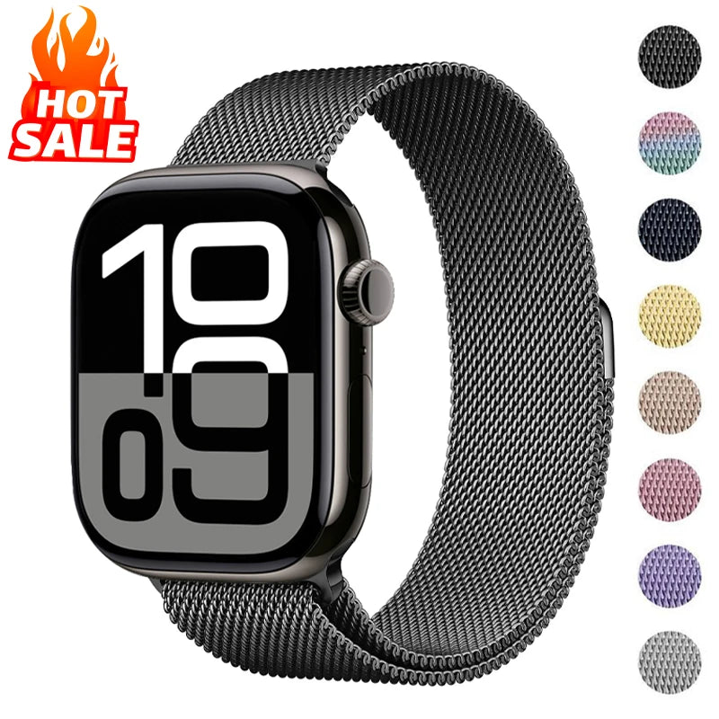Milanese Loop Strap For Apple watch Band 46mm 44mm 45mm 42mm 40mm 41mm Correa Bracelet iWatch Series 11 10 9 8 SE 7 6 5 Ultra 2